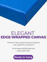 Edge-wrapped stretched canvas option for custom line art portraits, ready to hang gallery style