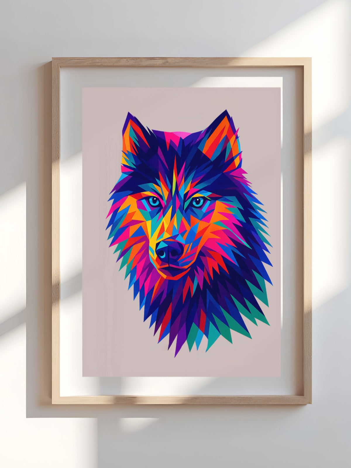 Vibrant WPAP geometric pet portrait created from a customer pet photo