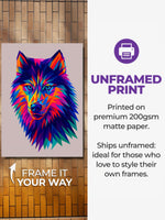 WPAP pet portrait printed as a museum-quality matte poster