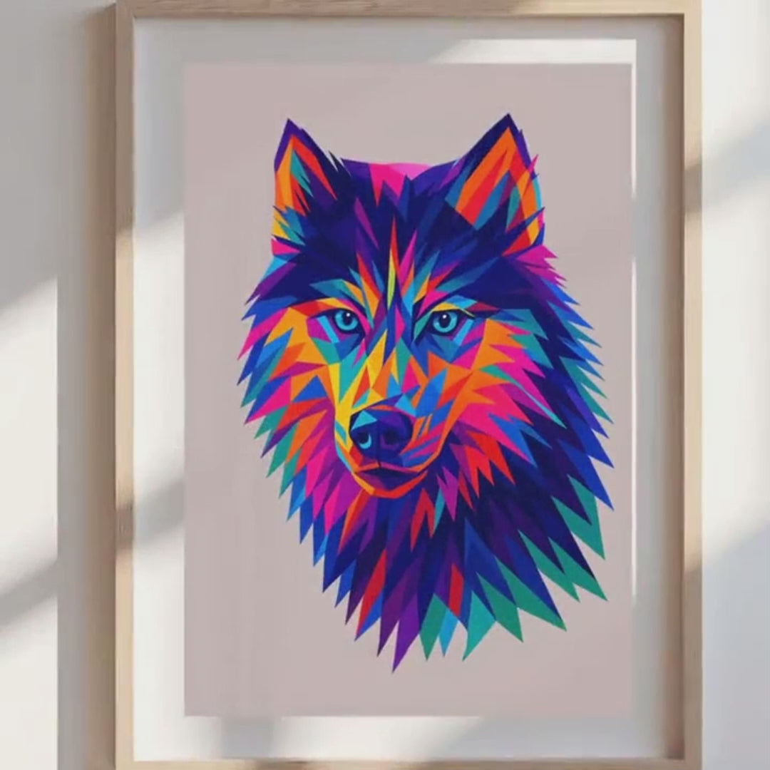 Video preview of bold, geometric WPAP pop art pet portraits made from your photo