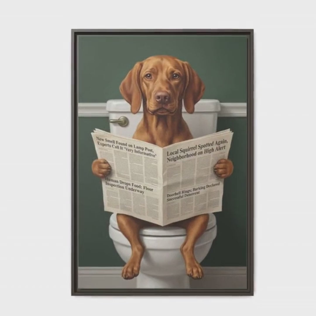 Video preview of funny reading-the-paper pet portraits made from your photo