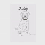 Video preview of minimalist line art portraits of pets and people made from your photo