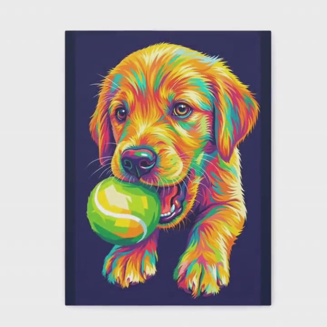 Video preview of bright, flowing pop art pet portraits made from your photo